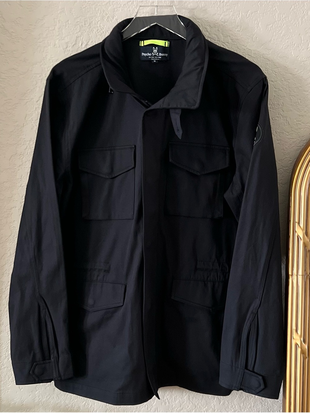 Psycho Bunny Men’s Black Field Utility Style Jacket Size Medium
